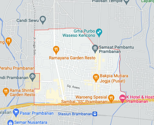 Gambar 4.5 Peta Lokasi Komunitas Bali Buja di Kabupaten Klaten