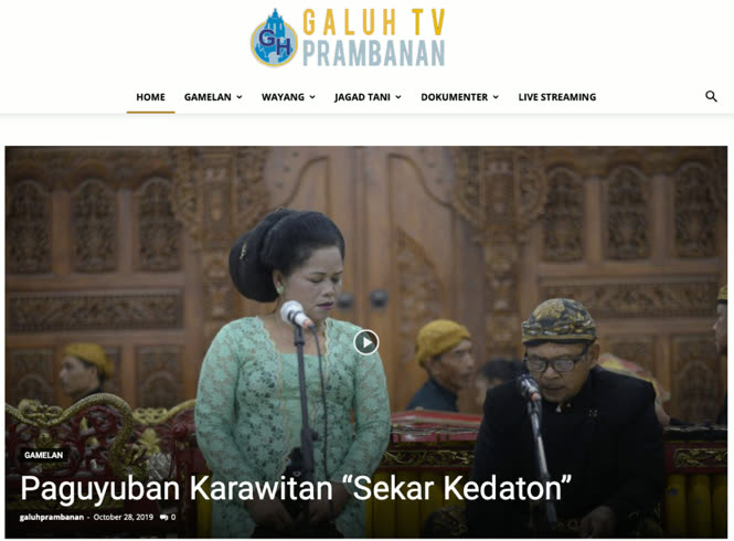 Gambar 5.17 Tampilan Depan Situs Web Galuh Prambanan TV